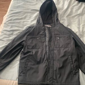 Kenneth Cole Reaction black soft shell men’s rain jacket. Size medium